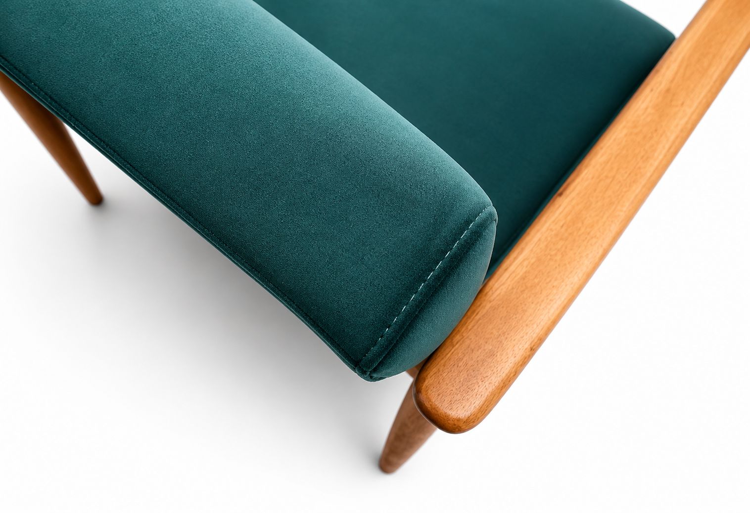 1965 Chair By Edmund Homa, Model Gfm 142 In Green Velvet photo vinterior