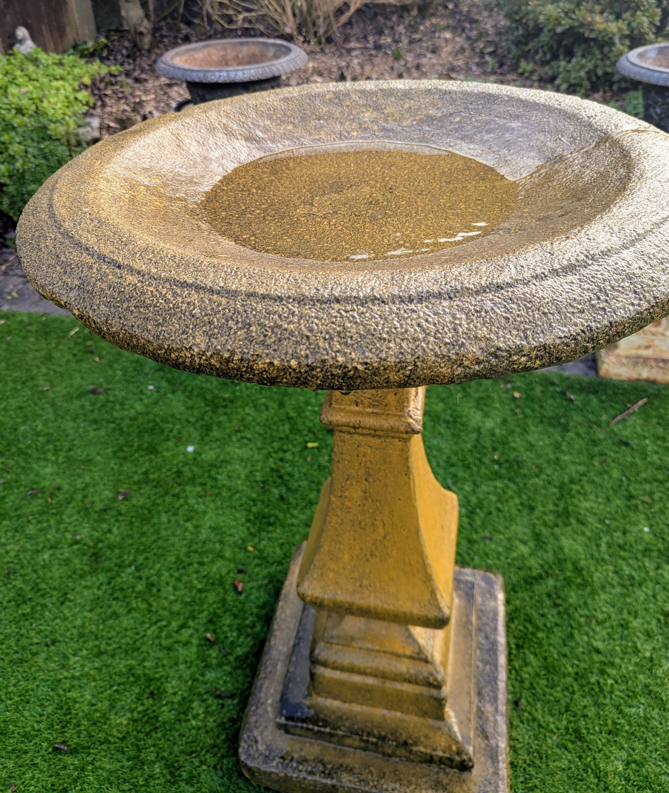 photo for sale Vintage Hampton Bird Bath English Country Stone 0082.