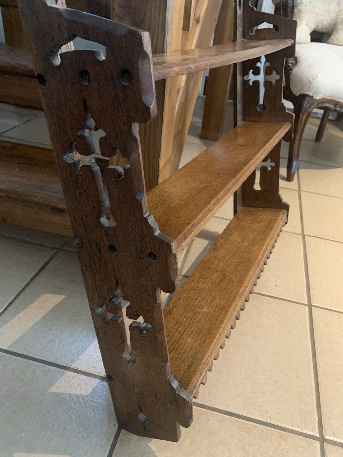 Small Arts And Crafts Oak Shelves With Good Decoration. photo for sale