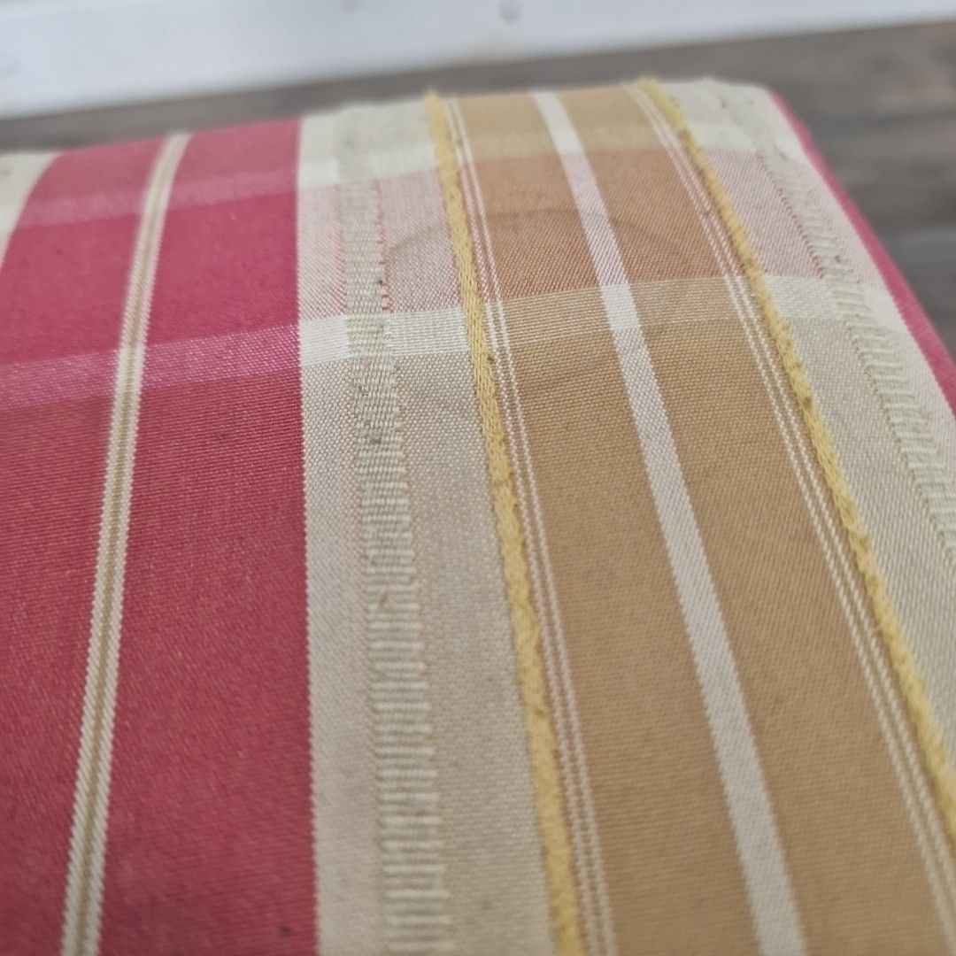 photo furniture Vintage Upholstered Foot Stool Bench Striped Fabric Vanity Piano Seat Retro