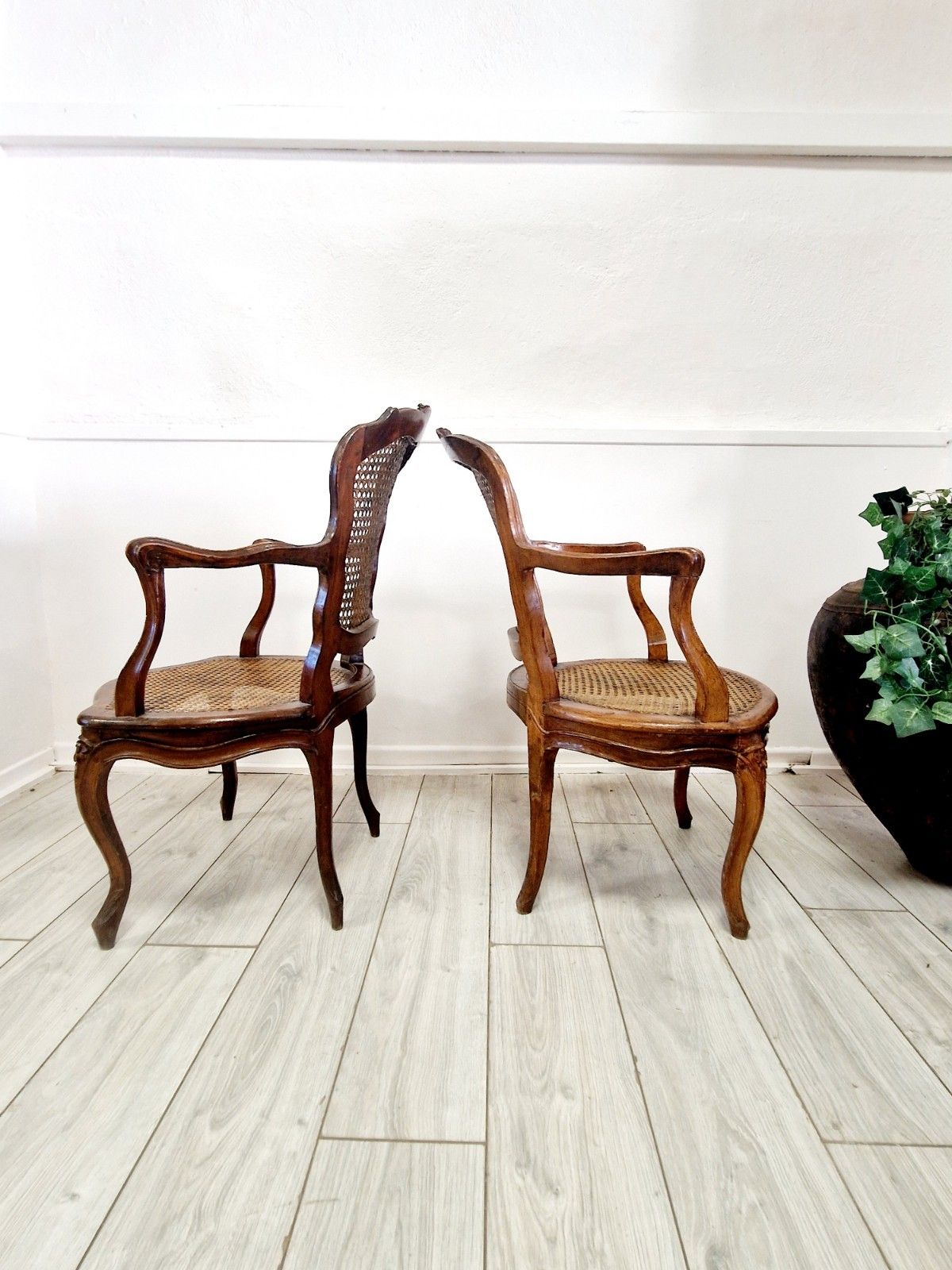 photo for sale Antique French Cane Armchairs Louis XVI Period 18th Century Chateau