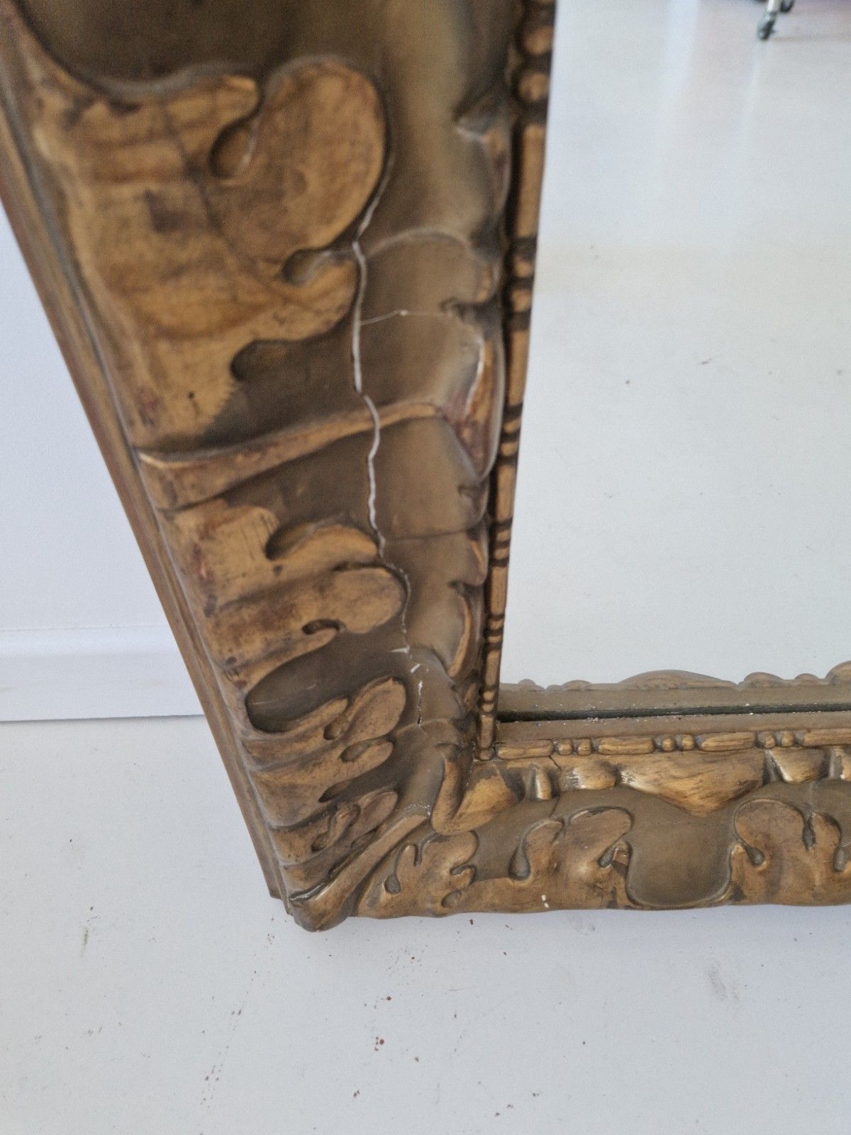 Antique French Gilded Over Mantle Mirror photo vinterior