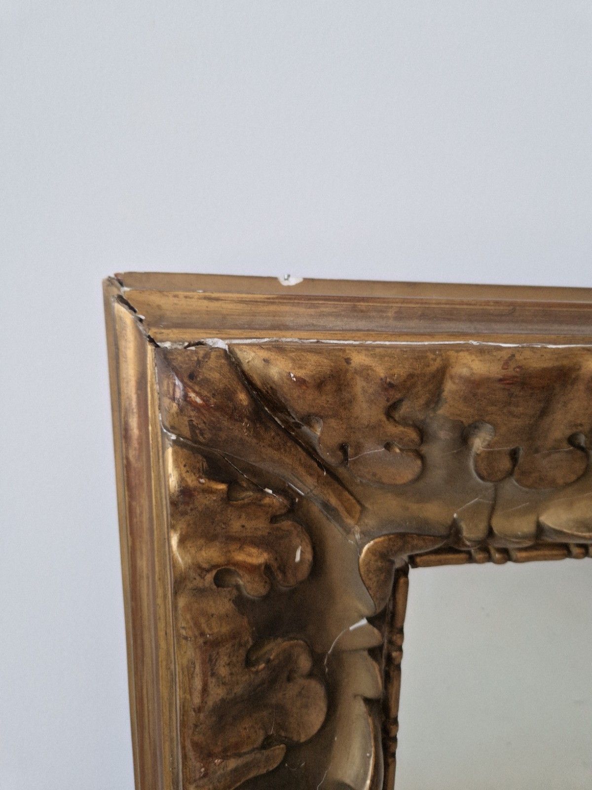 photo furniture Antique French Gilded Over Mantle Mirror