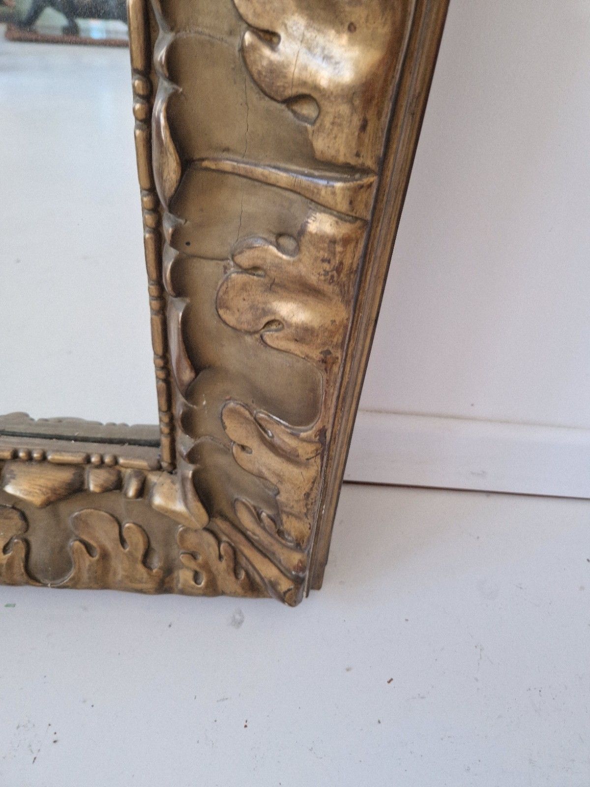 photo for sale Antique French Gilded Over Mantle Mirror