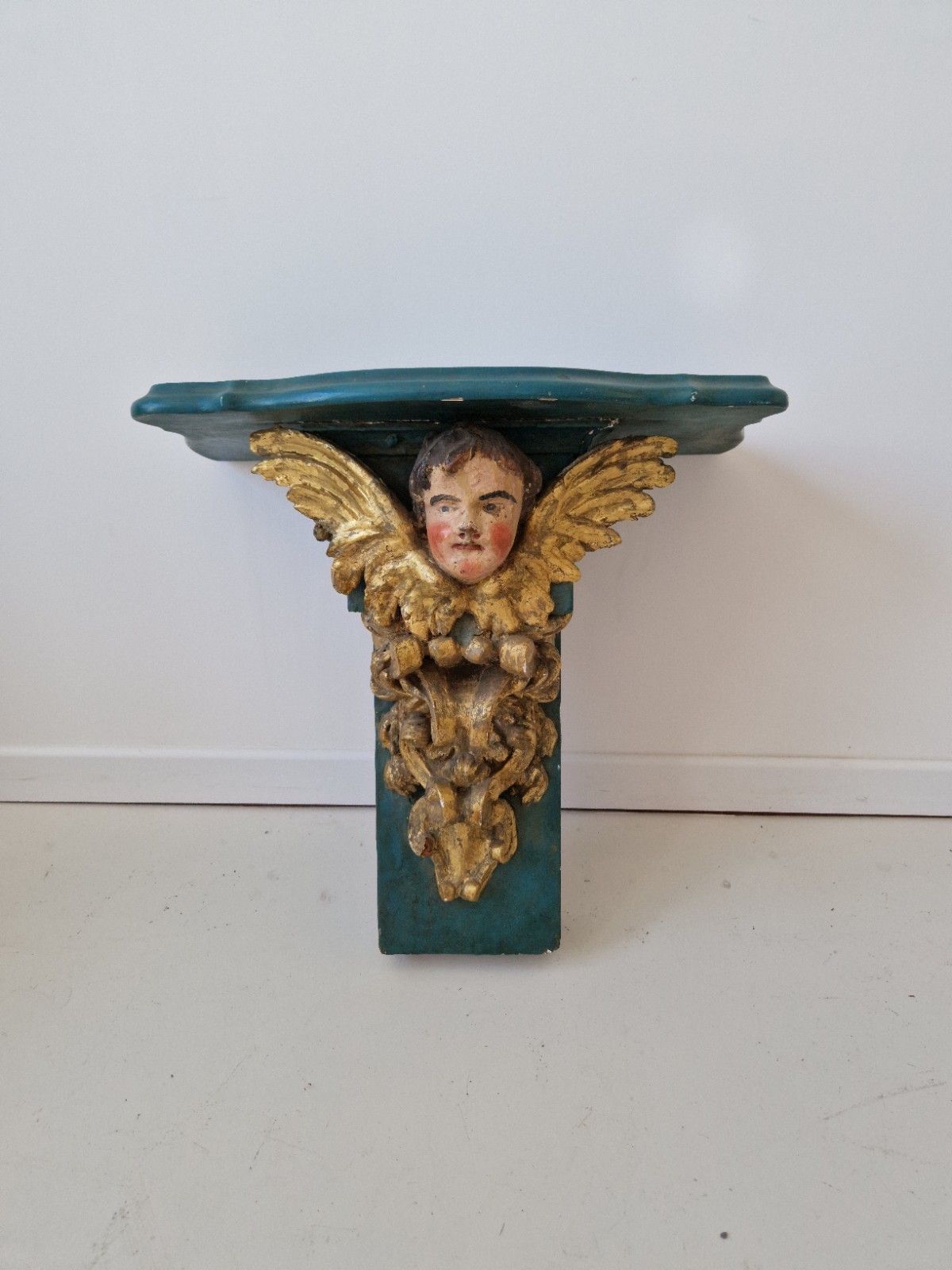 Antique Church Console Shelf 19th Century Religious Sculpture photo 395.0