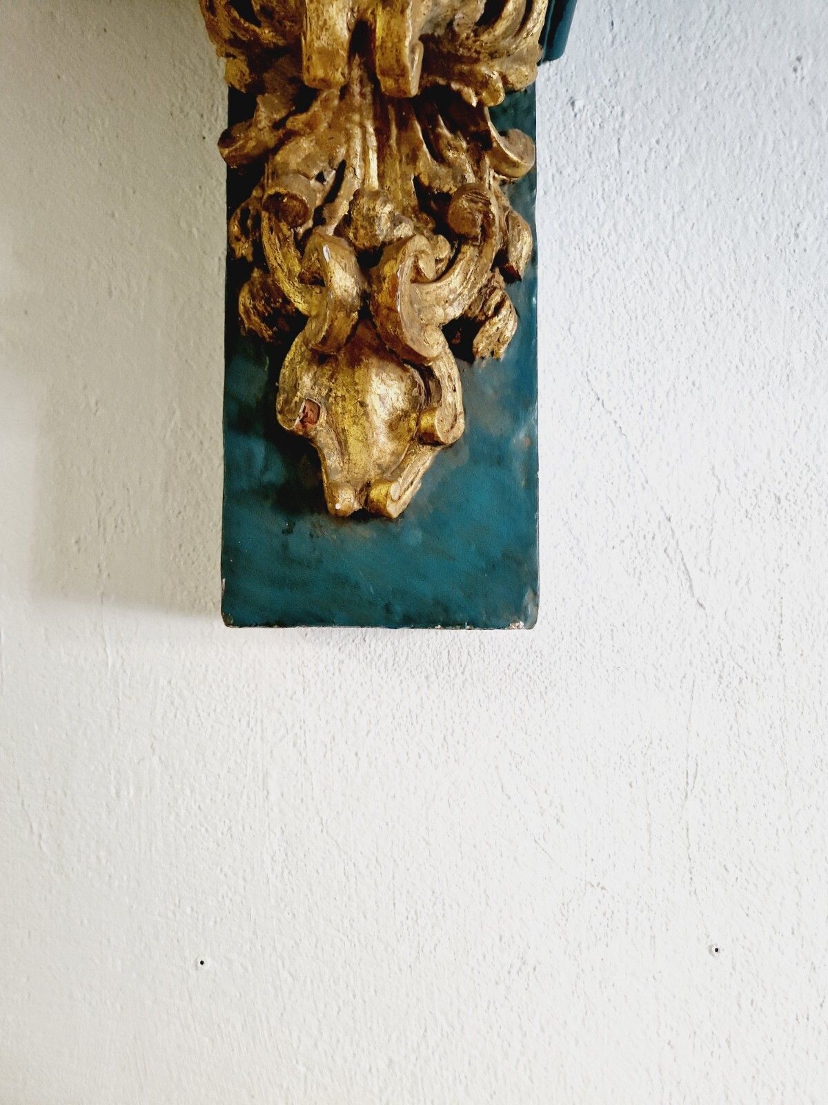 Antique Church Console Shelf 19th Century Religious Sculpture photo vinterior