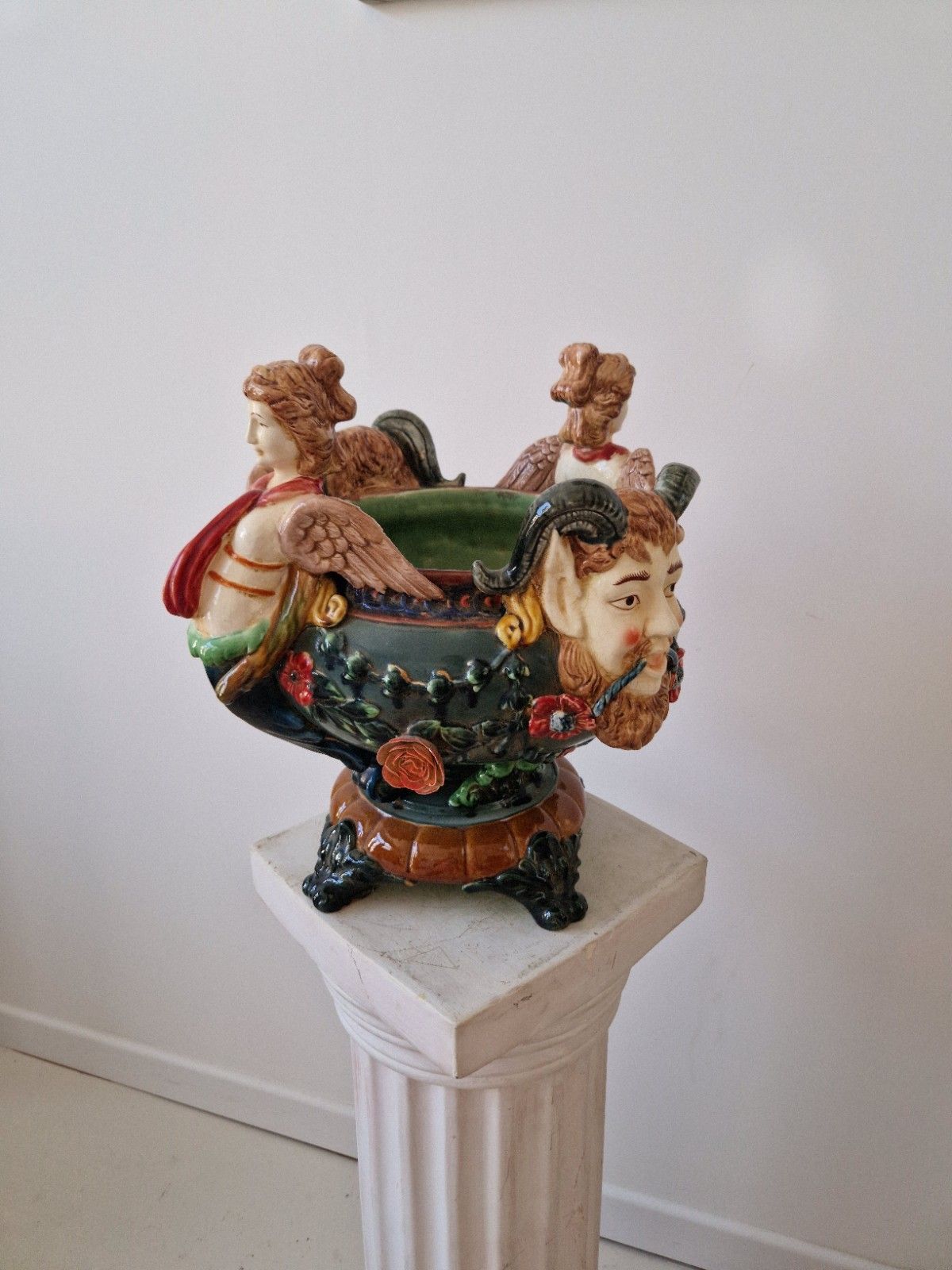 photo for sale French Renaissance Style Majolica Planter Or Fruit Bowl