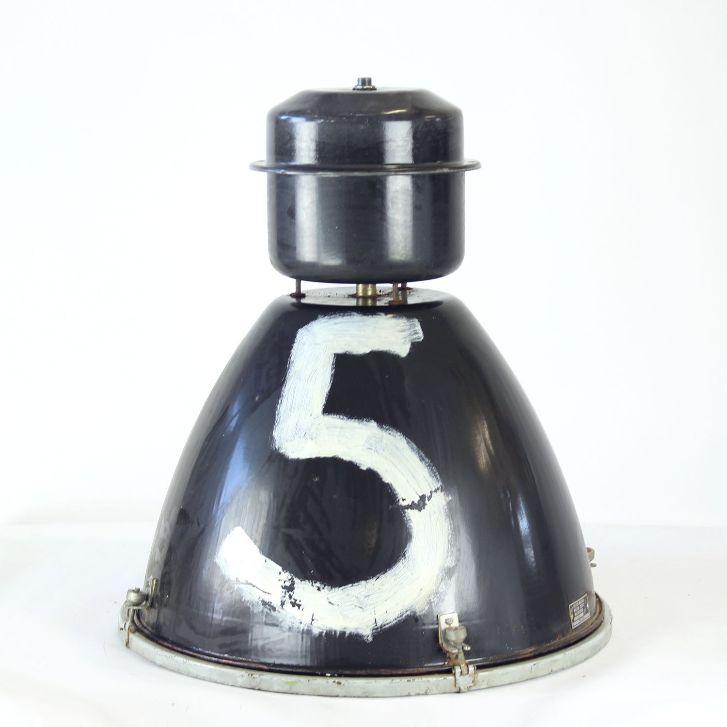Extra Large Industrial Enamel Pendant Lights By Elektrosvit, Czechoslovakia 1960s photo for sale