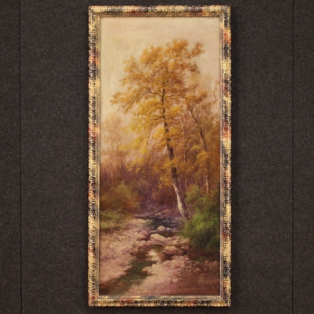 Tableau italien signé, paysage, XIXe siècle