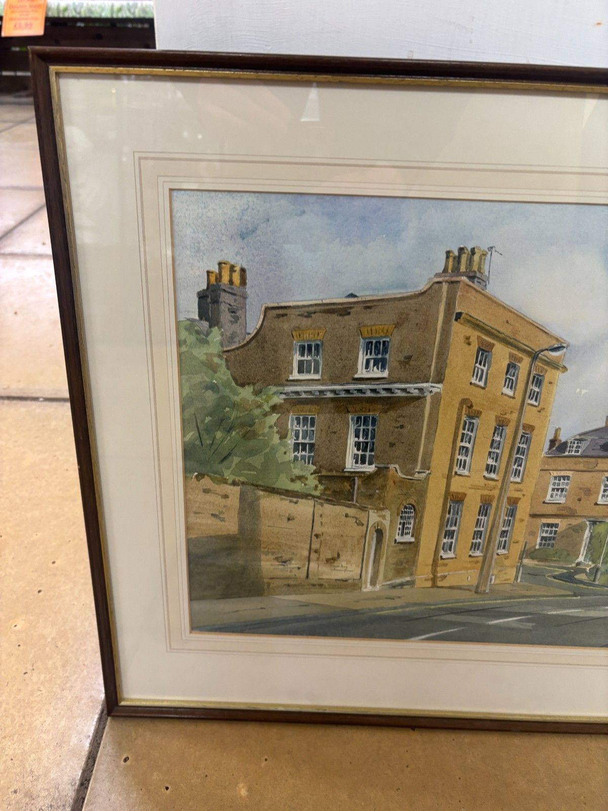 Original Watercolour Painting Of Church Street Ampthill By G.Frost 1986 photo furniture