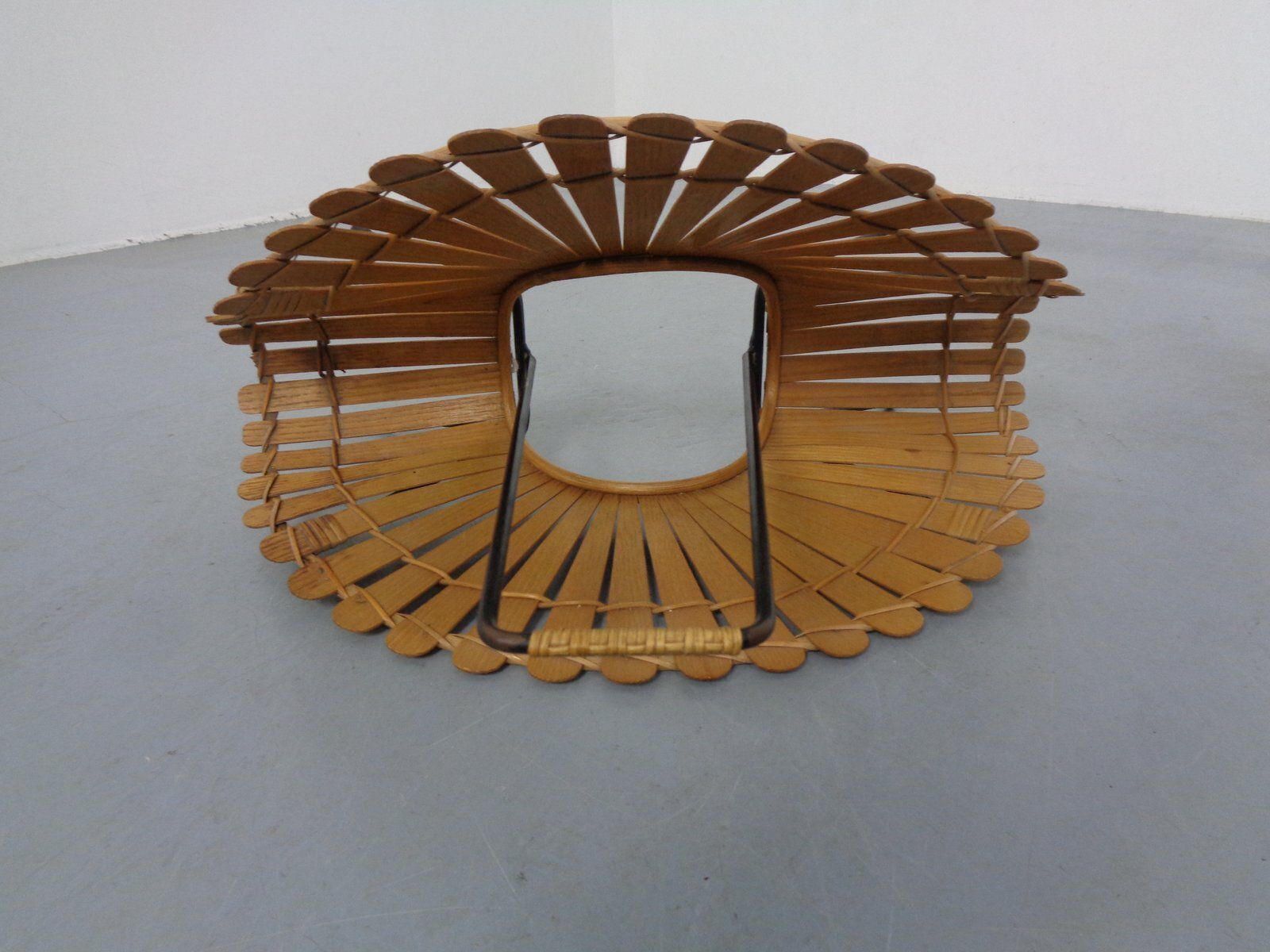 photo buy Italian Wicker And Iron Magazine Rack, 1960s