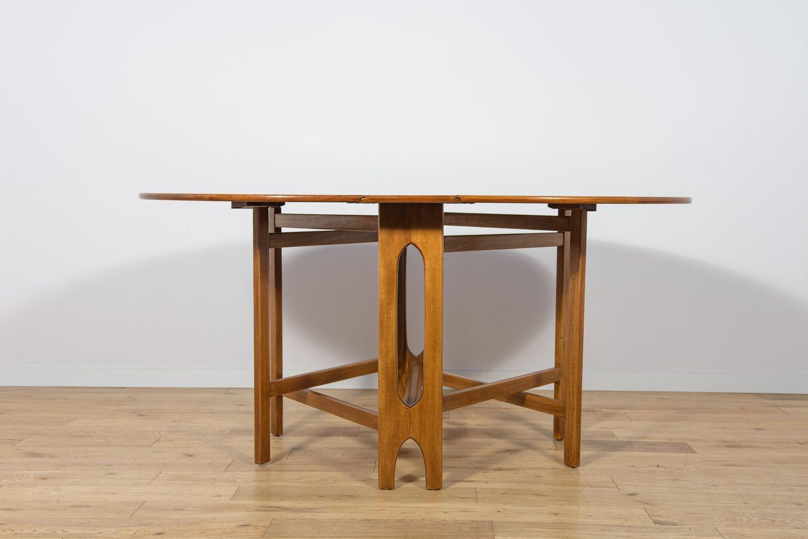 photo for sale Mid Century Modern Round Drop Leaf Dining Table From Jentique, United Kingdom, 1960s