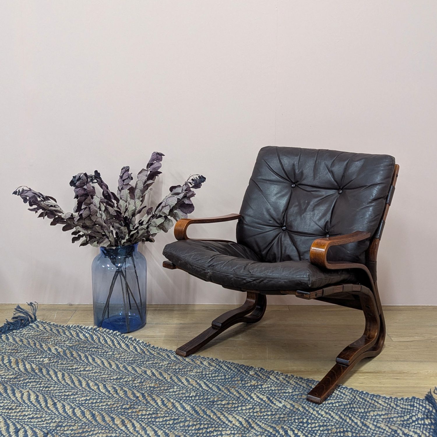 Original Norwegian 1970’s Skyline Leather Chair By Hove Mobler