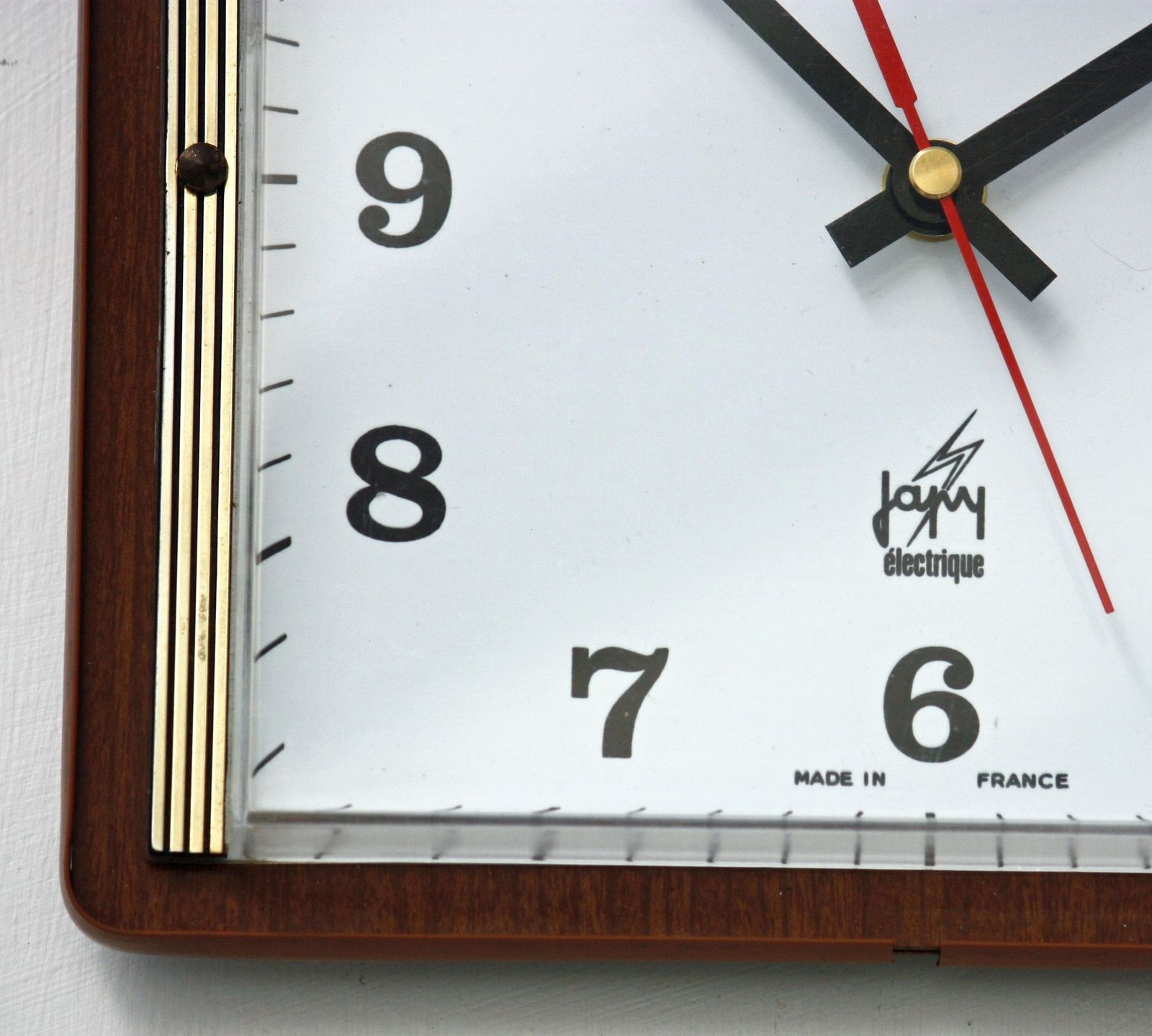 Vintage Japy Wall Clock   23cm Wooden Formica French Retro Wooden Mid Century 1970s Atomic Gift Off The Wall Clocks photo Home Decor