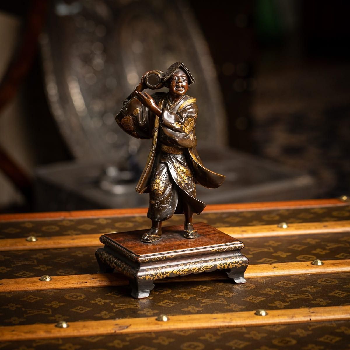 19thc Japanese Gilt Bronze Figure Of A Kawaraban By Miyao Eisuke Company C.1890 photo furniture