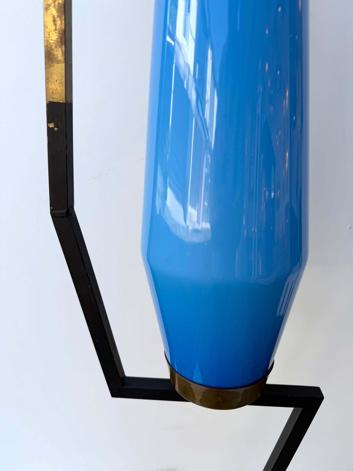 Mid Century Floor Lamp Brass Metal And Murano Glass By Vistosi, Italy, 1960s photo buy