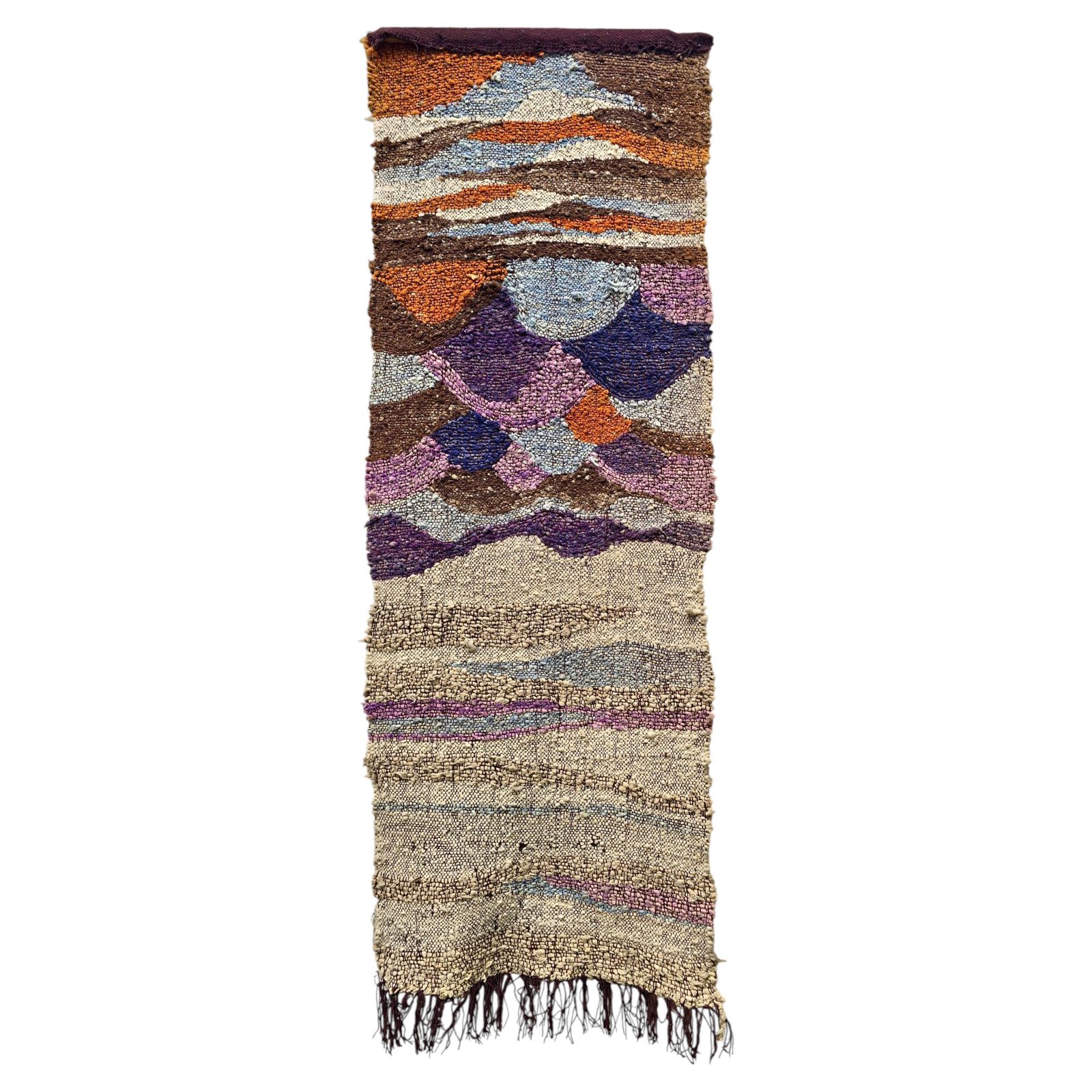 Large 1970s Handwoven Wool Fiber Art Wall Hanging, Sculptural Brutalist Textile photo vinterior