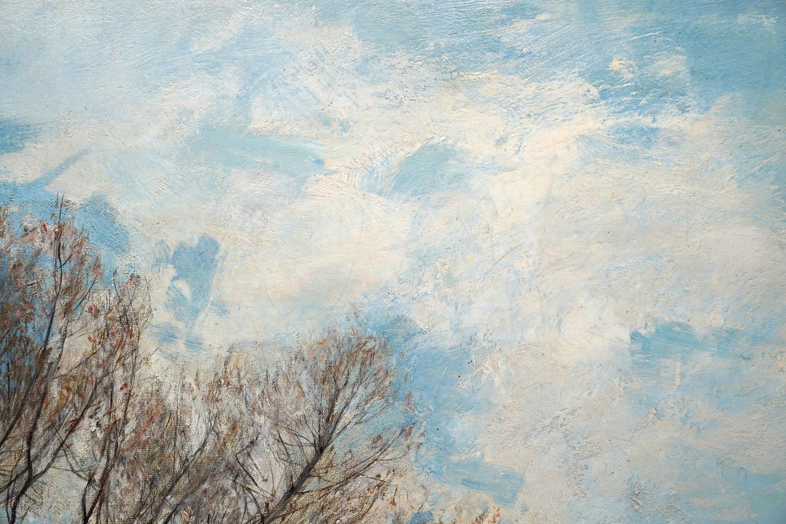 photo for sale Swans Nest Landscape   British Victorian Impressionist Art Exhib Oil Painting