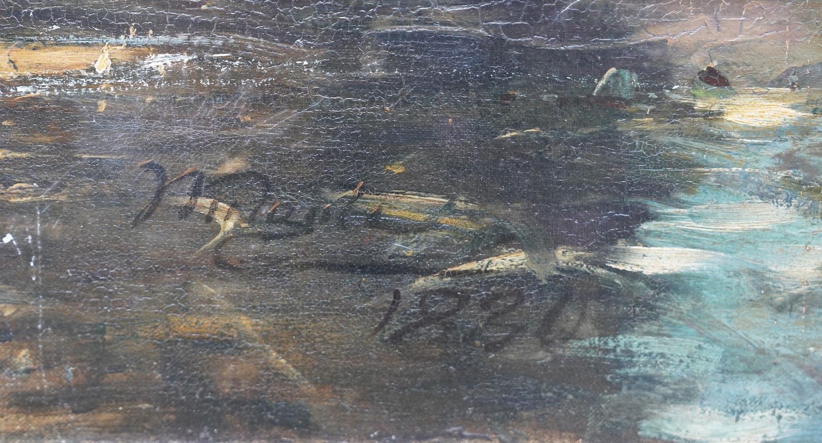 photo vinterior Swans Nest Landscape   British Victorian Impressionist Art Exhib Oil Painting