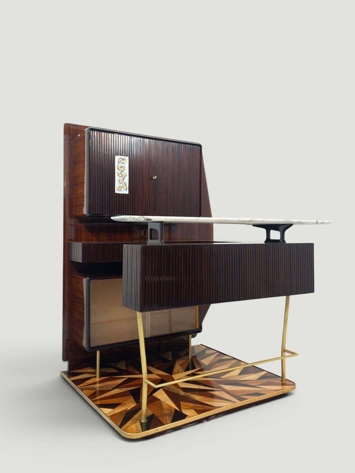 Italian Midcentury Sideboard Or Cabinet Bar Attributed To Osvaldo Borsani 1940s photo vintage