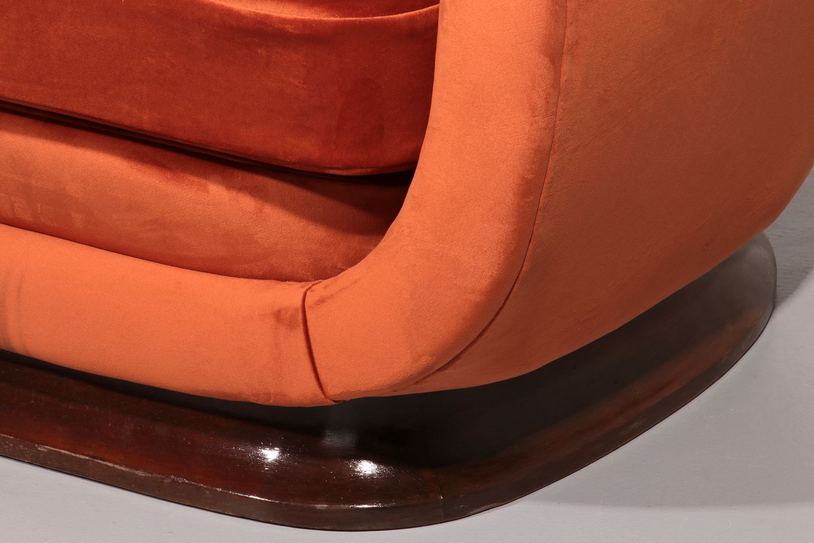 Italian Lounge Chairs From The 1950s In Orange Copper Velvet photo Furniture