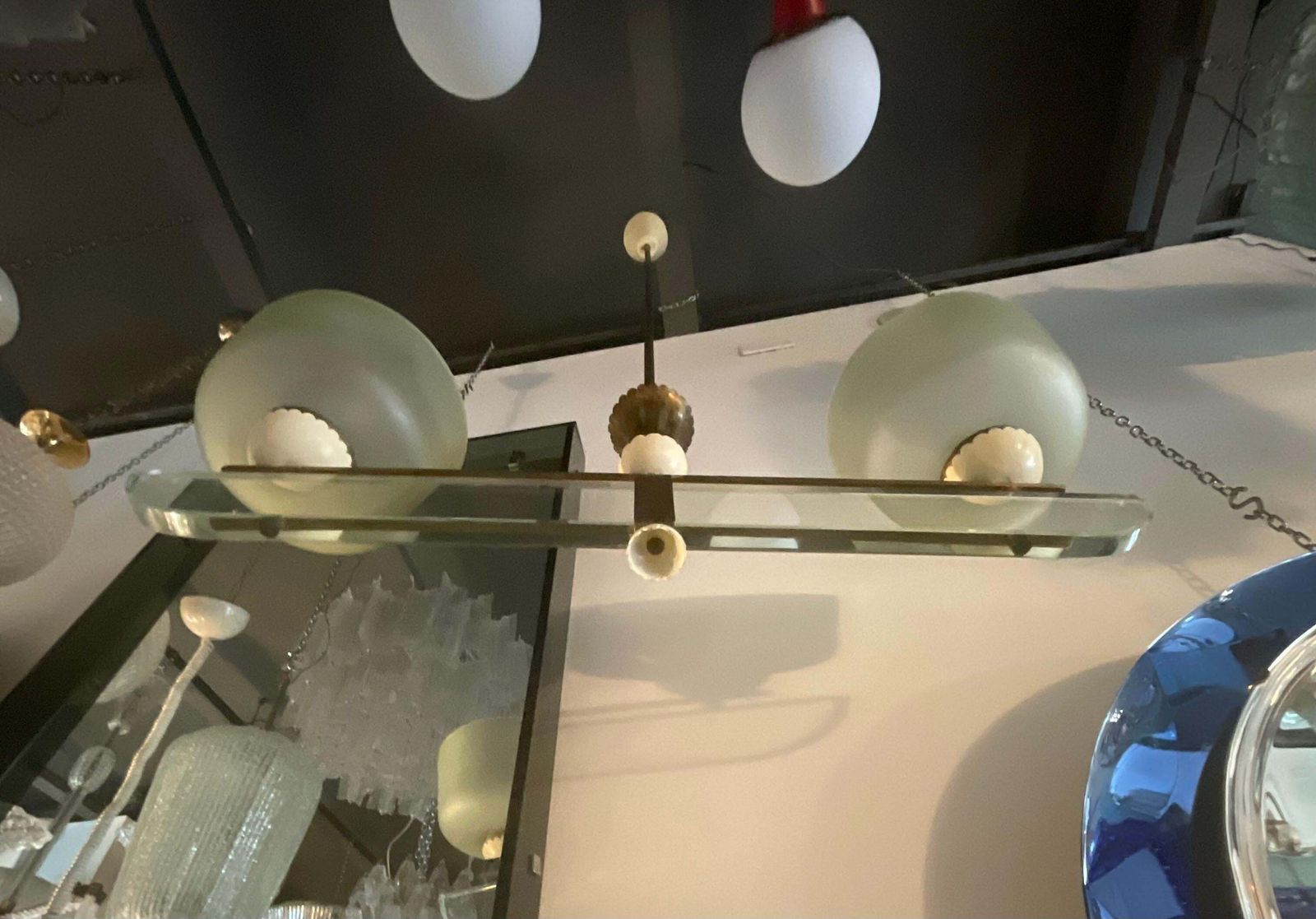Pietro Chiesa   Fontanarte   2 Light Chandelier   Made In Italy 1950s photo for sale