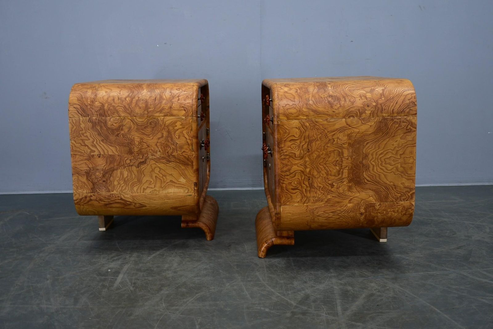 1939s Pair Of Art Deco Bedside Tables, Czechoslovakia photo buy