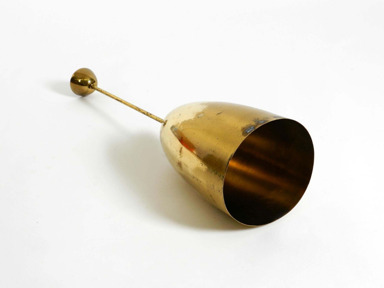 photo vintage Beautiful Height Adjustable Original Mid Century Modern Brass Pendant Lamp