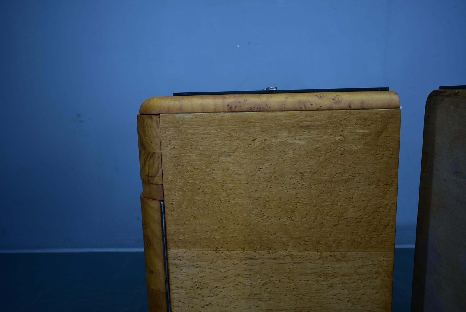 Furniture 1938s Pair Of Art Deco Bedside Tables, Czechoslovakia photo