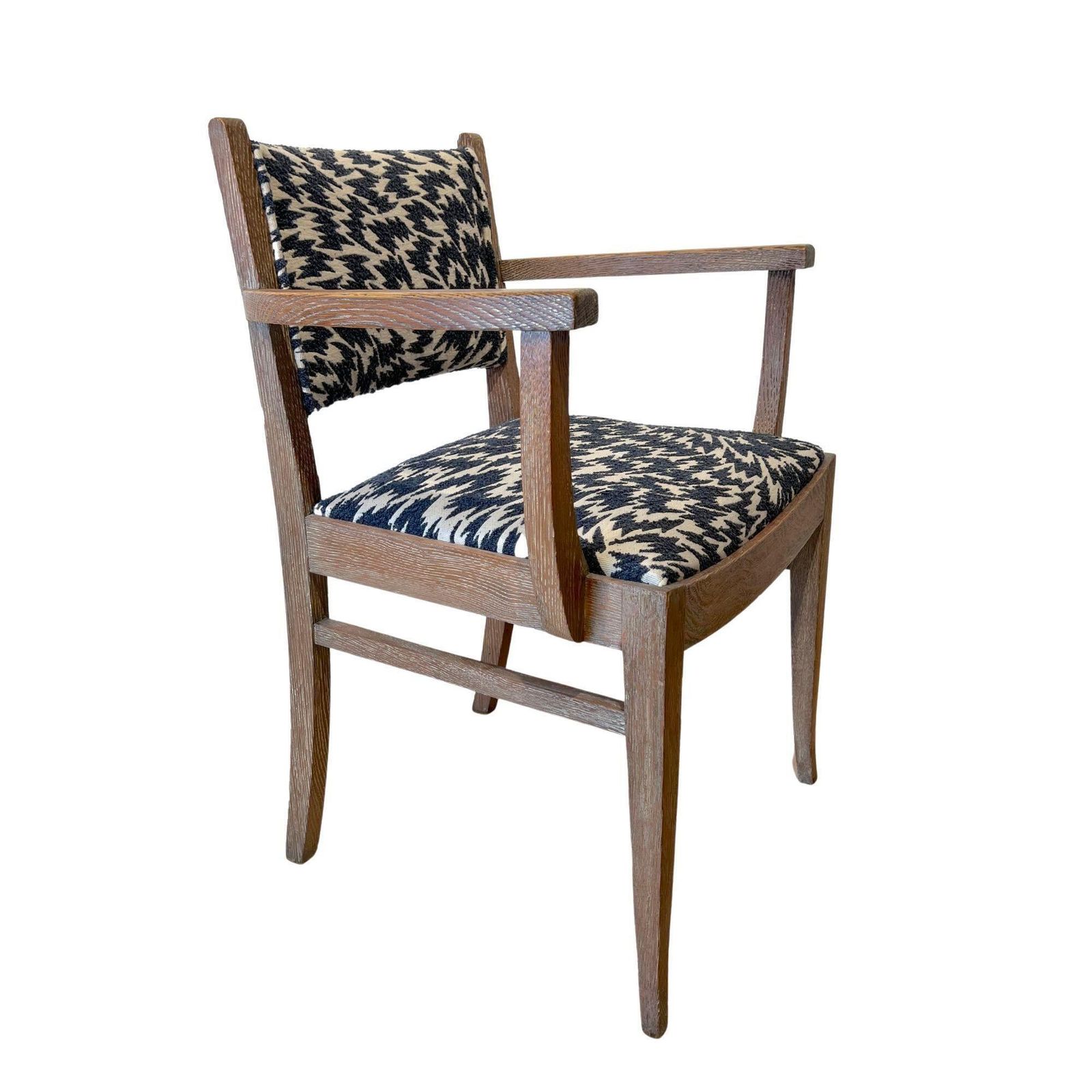 Pair Of Art Deco Armchairs, De Coene Frères, Limed Oak, Belgium Circa 1935 photo for sale