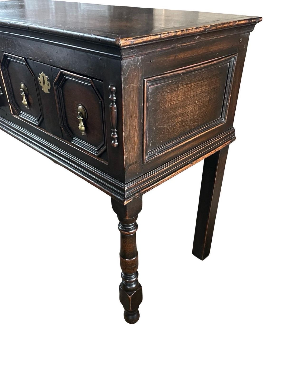 English Oak Jacobean Style Console, Sofa Table, Ca. 1950s photo for sale