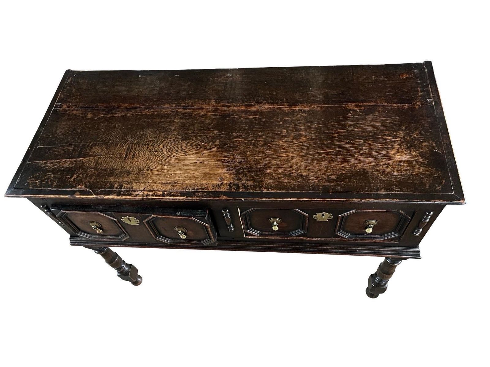 English Oak Jacobean Style Console, Sofa Table, Ca. 1950s photo Furniture