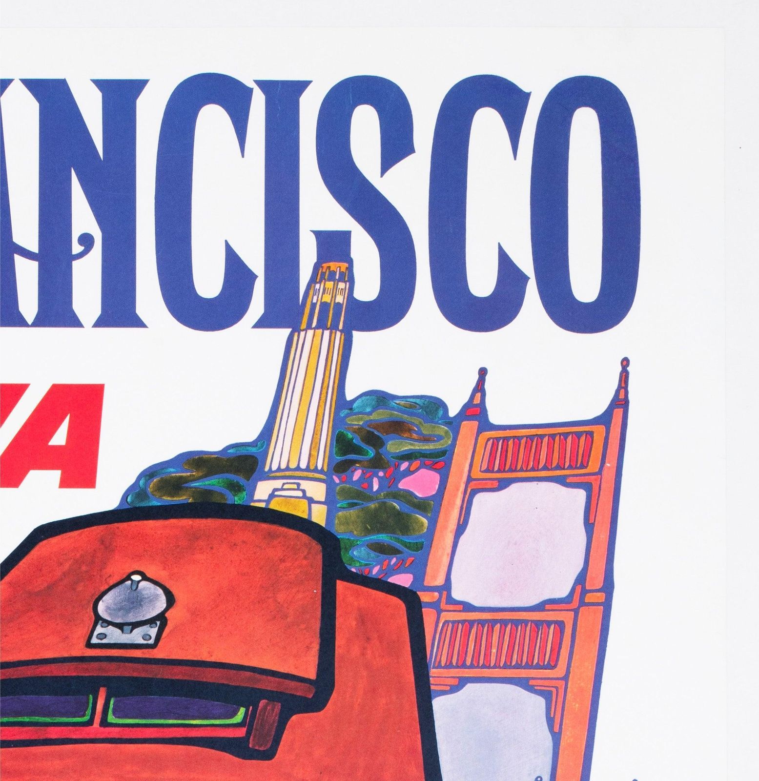 Twa San Francisco C1960s Airline Travel Advertising Poster, David Klein photo Art