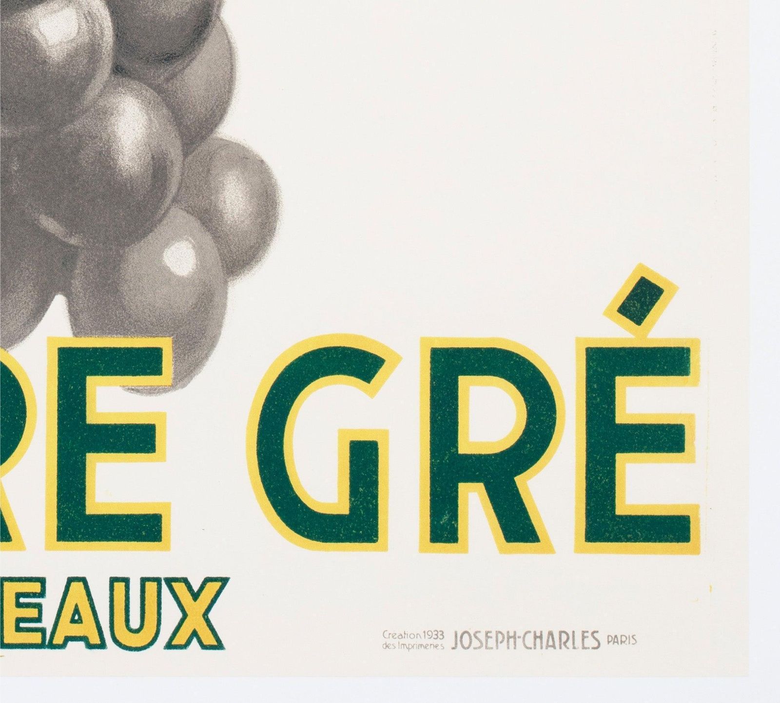 Soufre Gre Bordeaux 1933 French Advertising Poster, Leon Dupin photo vintage