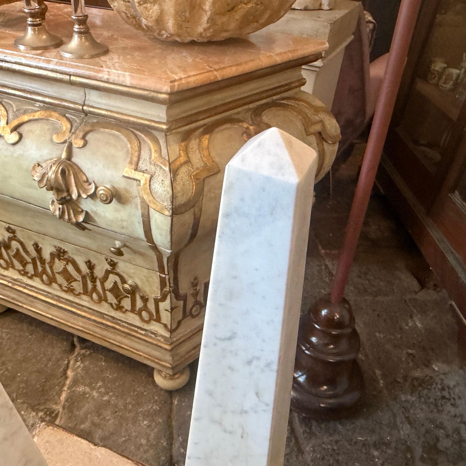 A Pair Of Art Deco White Carrara Marble And Black Marble Italian Obelisks photo furniture