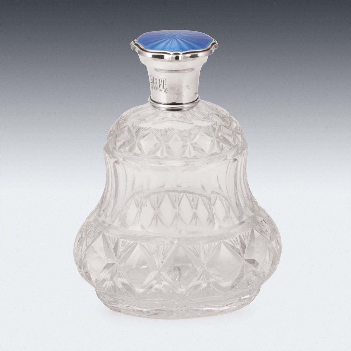 Antique Regency Cut Glass Scent Bottle By Mappin & Webb, Silver, 1812 photo for sale