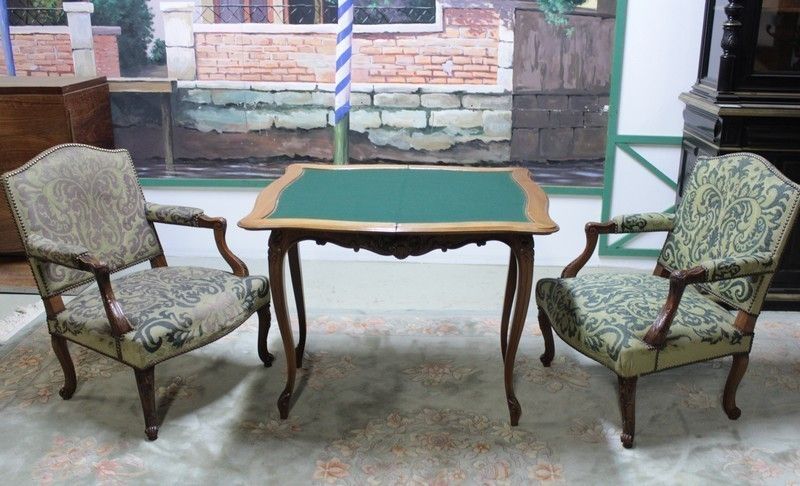 Table Louis XV Games Walnut 20th photo vinterior