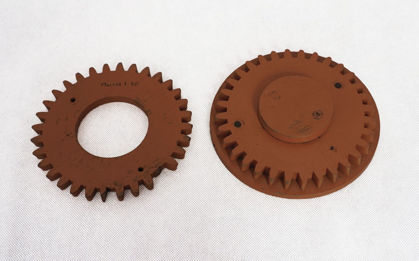 68.0 Industrial Molds Circa 1950s Wooden Toothed Cog Wheel Pattern Formers Sculptures photo