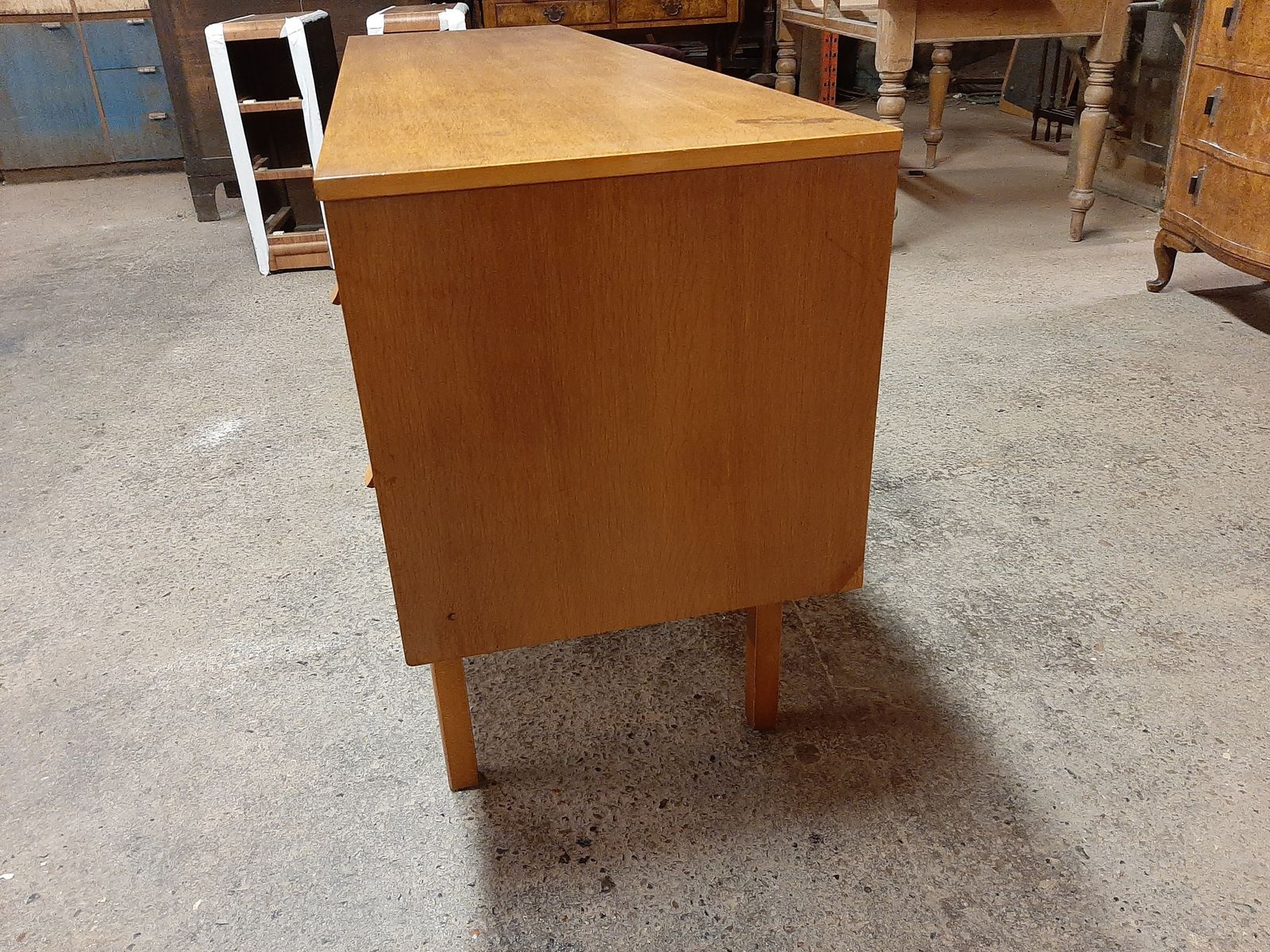 Lovely Retro Lighr Oak Sideboard By Symbol In Very Good Condition photo Furniture
