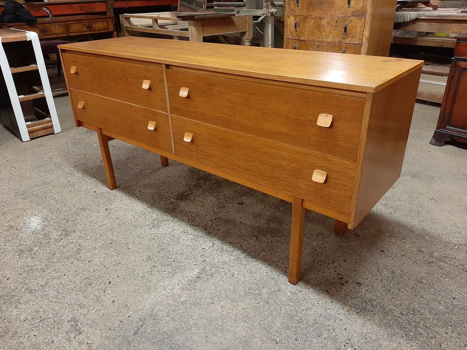 Lovely Retro Lighr Oak Sideboard By Symbol In Very Good Condition photo 295.0