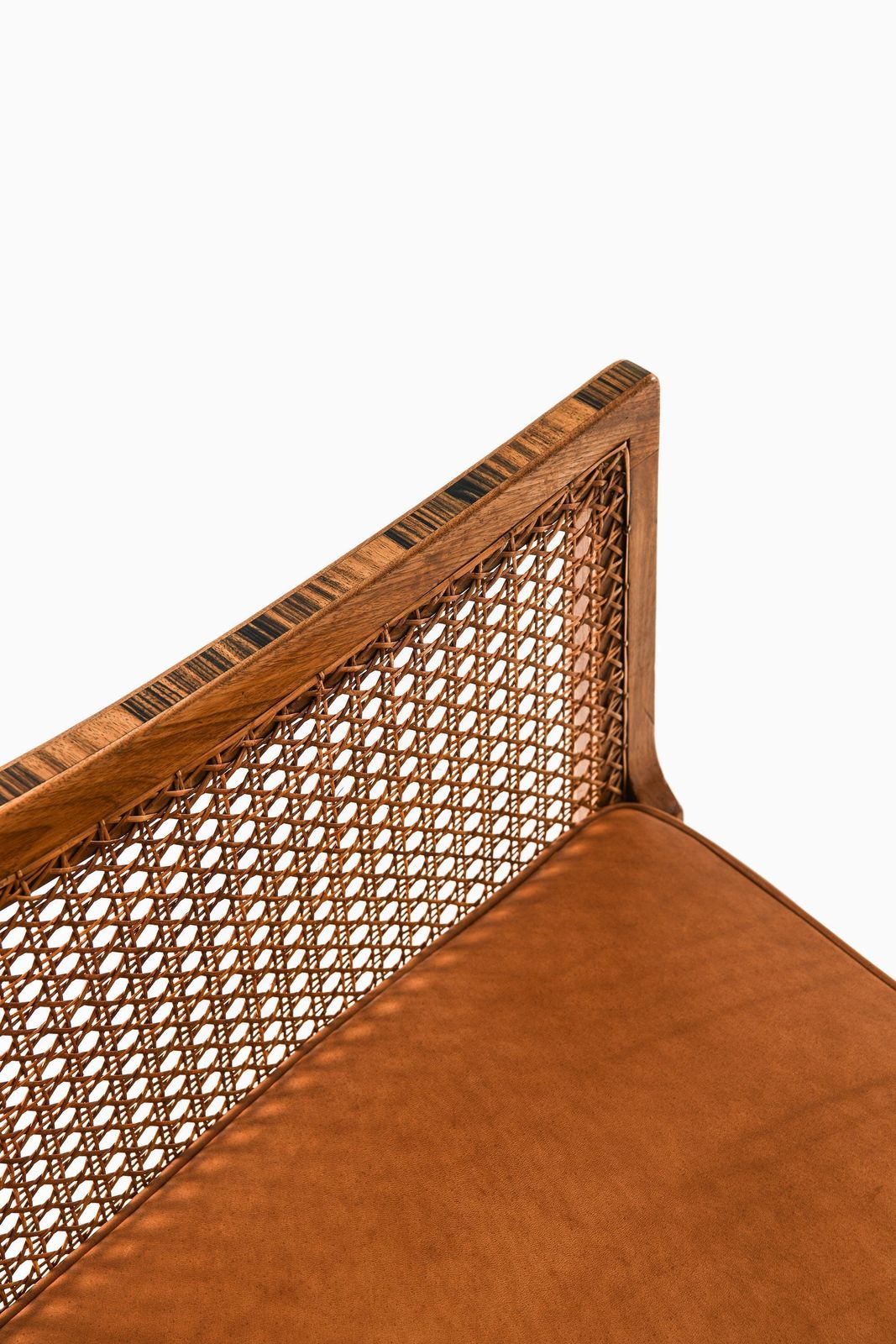 Pair Of Bergère Armchairs In Cane, Leather & Mahogany By Kaare Klint, 1931 photo 38337.0