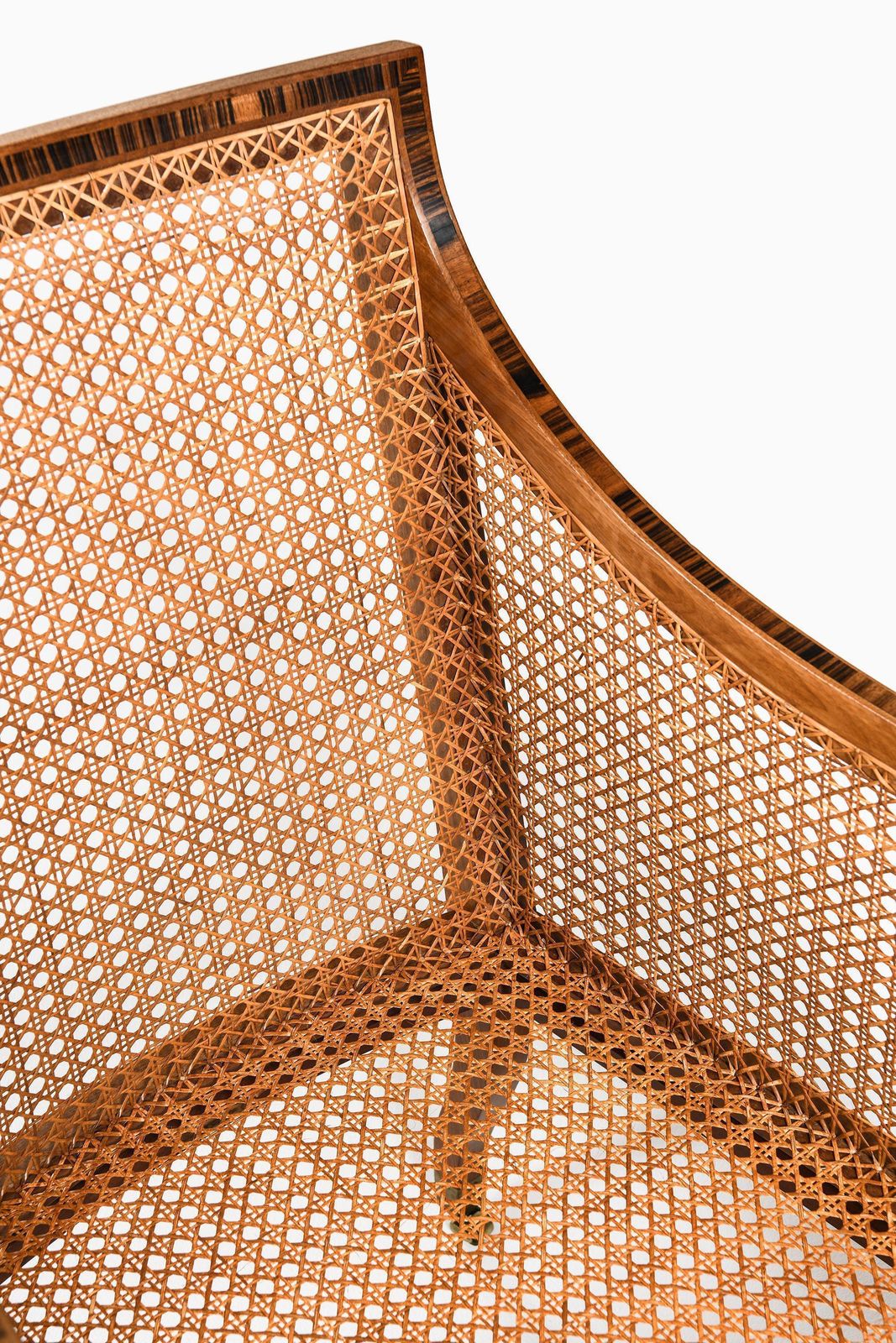 Pair Of Bergère Armchairs In Cane, Leather & Mahogany By Kaare Klint, 1931 photo vintage
