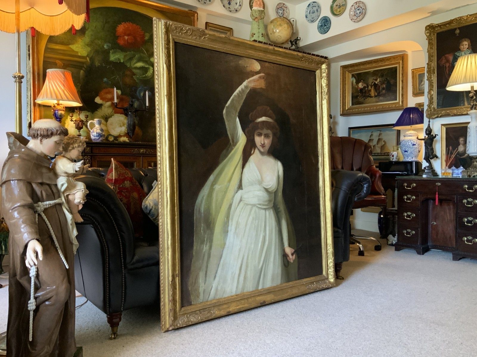 John Opie Ra (1761  1807) Huge Oil Portrait Painting *Exhibited Harvard Museum* photo for sale