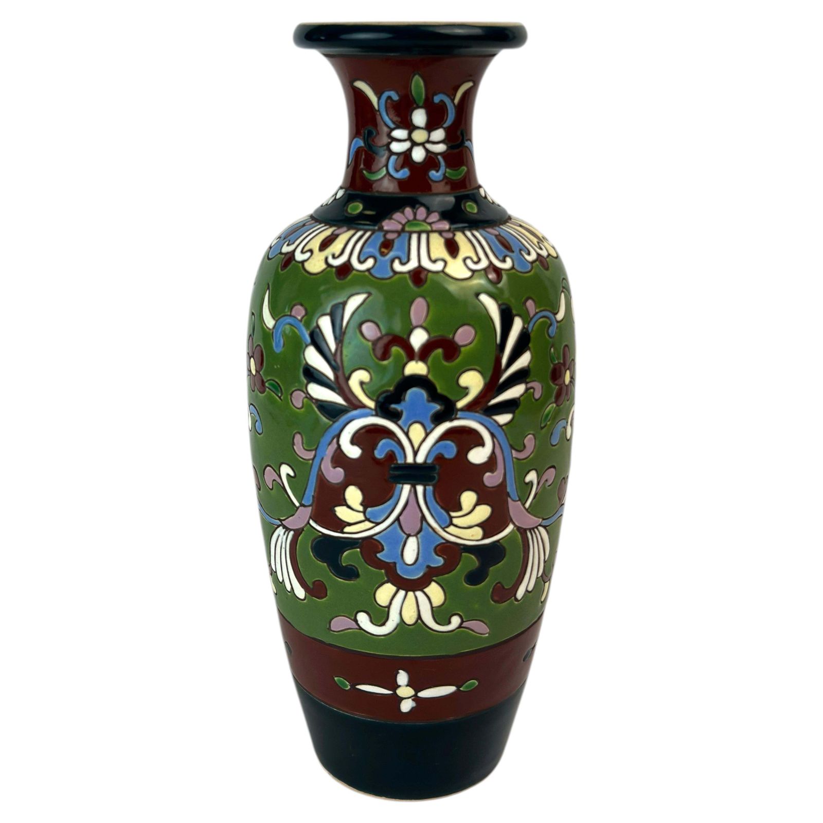 French Faience Art Nouveau Vase, Baluster Form, Early 20th Century, France