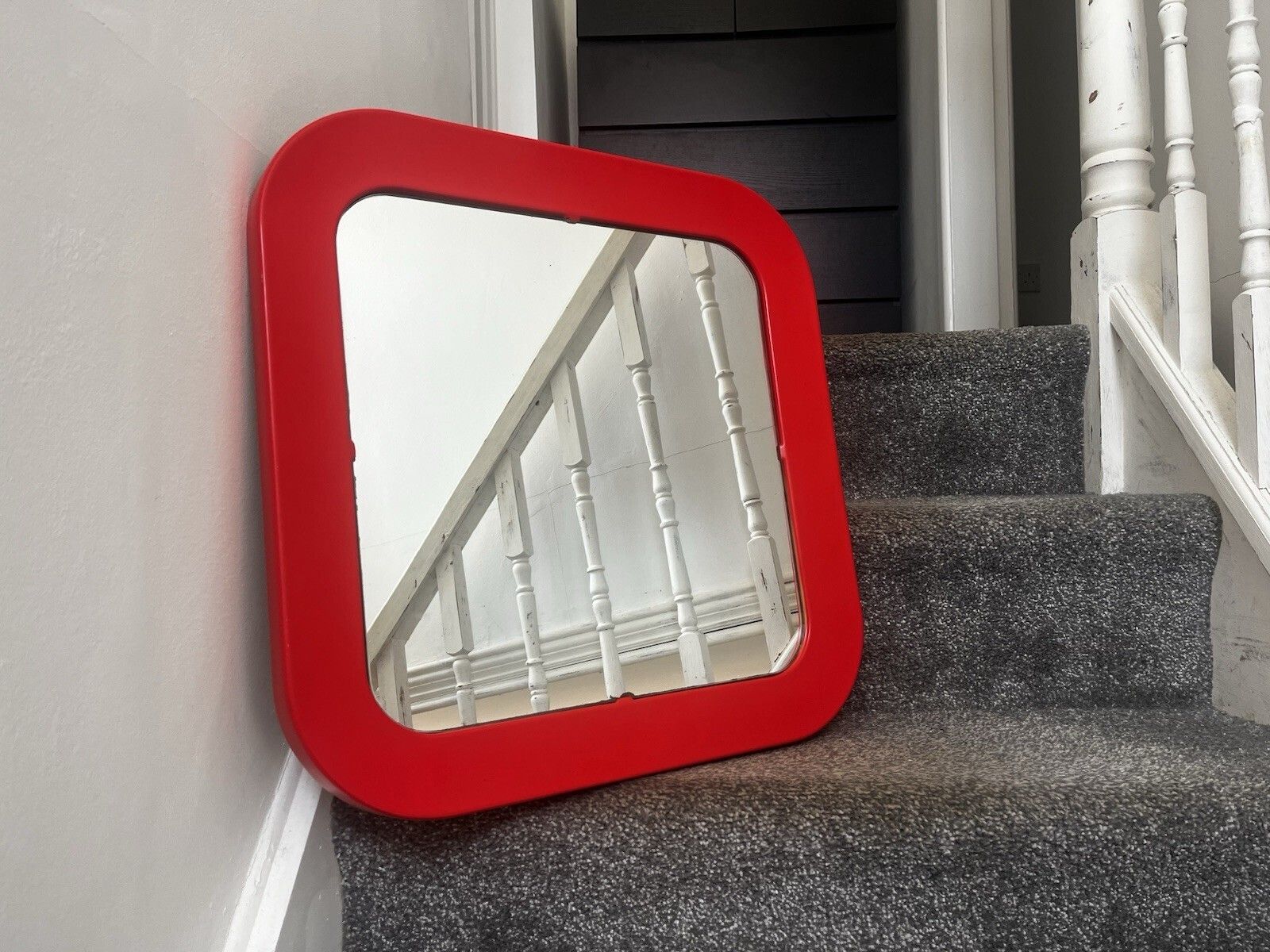 photo for sale Mid Century 60's Space Age Red Pop Art Wall Mirror Habitat Conran Italian Style