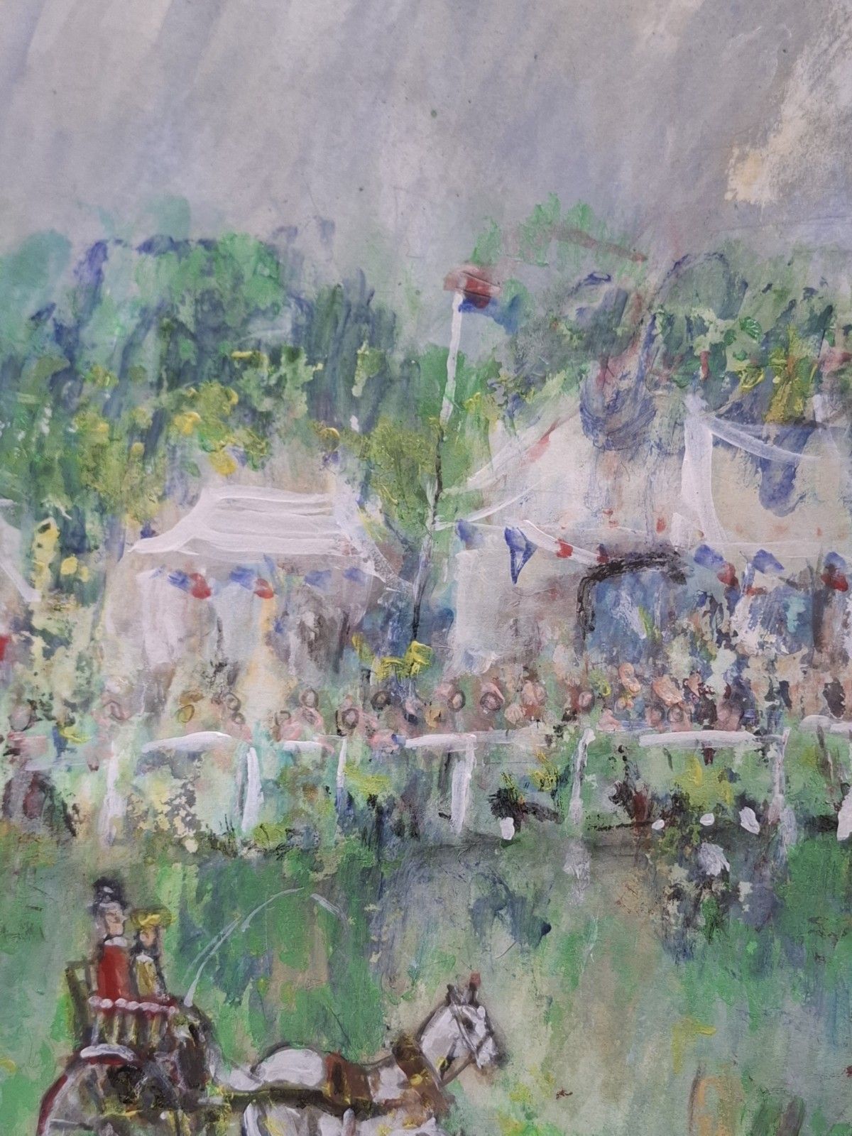 Art Expressionist  Michael Gibbison Watercolour Carriage Driving Lincolnshire Show photo