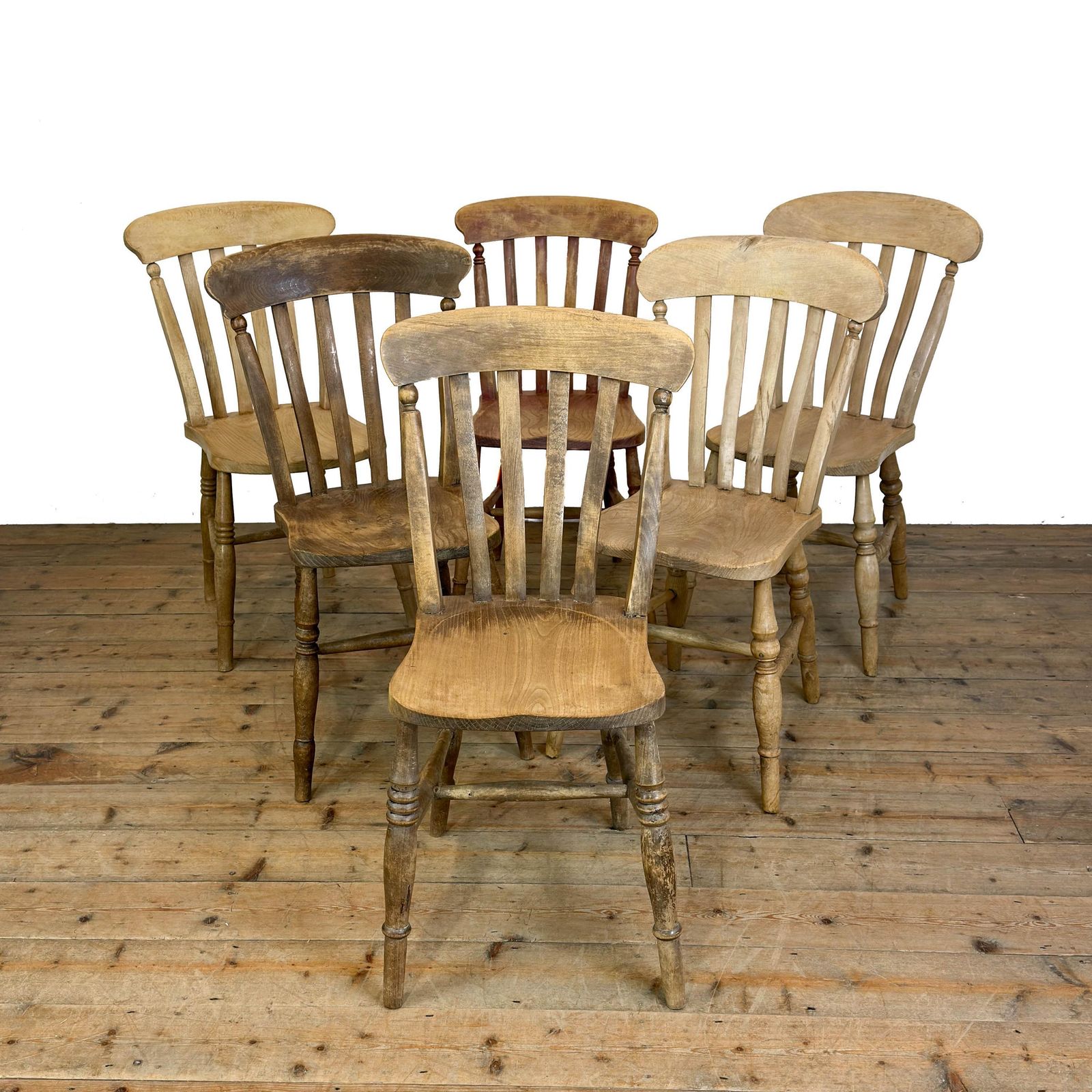 Antique Set Of Six Antique Kitchen Chairs | Set Of Chairs | Antique Chairs | Dining Chairs | Kitchen Chairs (M 6568)