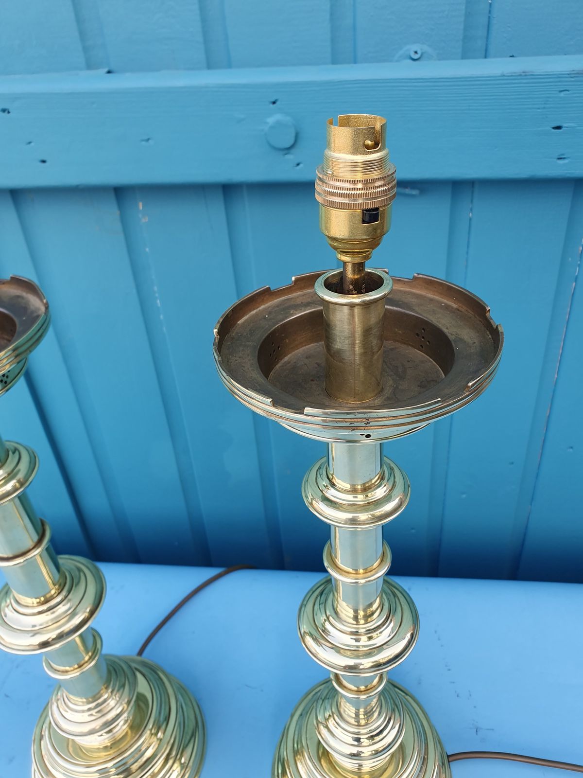 Pair Of Antique Brass Lamps 1890–1950 photo 590.0