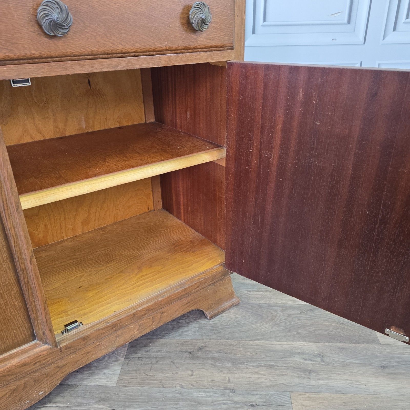 Art Deco Buffet Cabinet Sideboard Vintage Oak Cupboard Mid Century Drawers Retro photo vintage