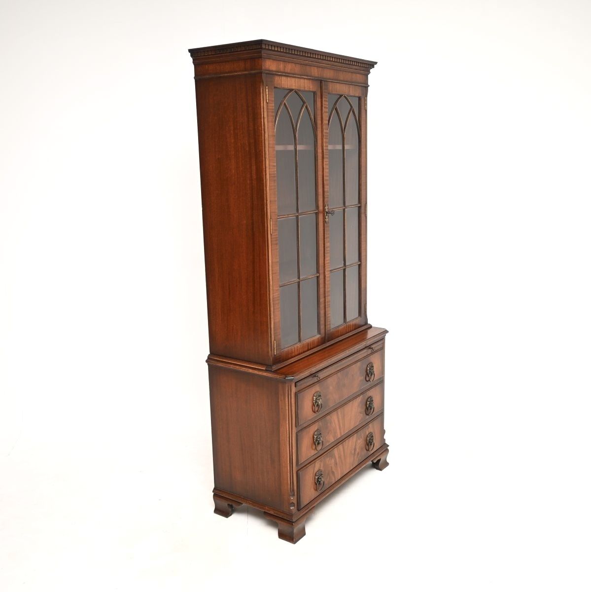 Antique Georgian Style Mahogany Bookcase photo vintage